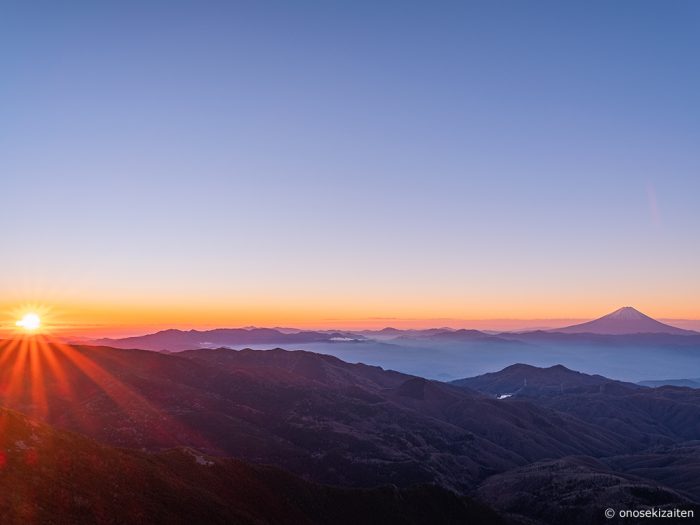 金峰山で年始広告の撮影［小野石材店］