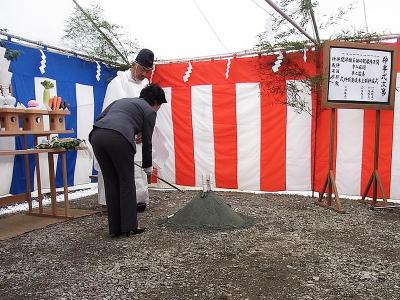 恩賜林100周年記念碑工事・鍬入れ